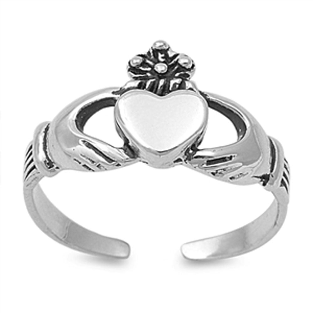 Heart Claddagh .925 Sterling Silver Toe Ring