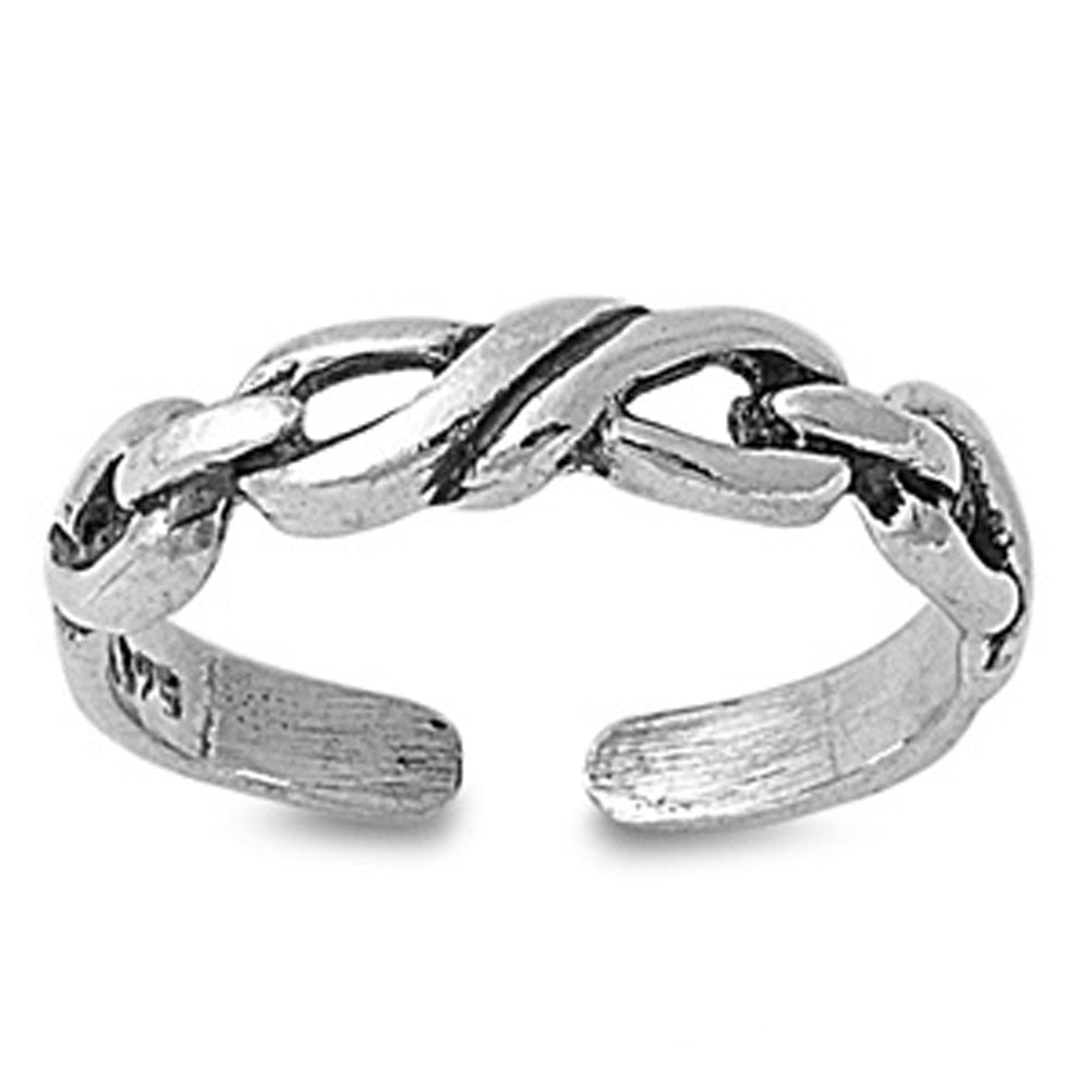 Infinity Knot Rope Design .925 Sterling Silver Toe Ring
