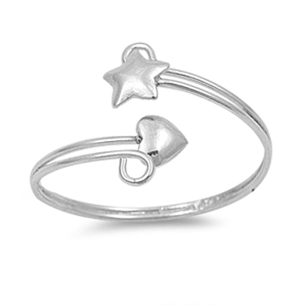 Heart Star .925 Sterling Silver Toe Ring