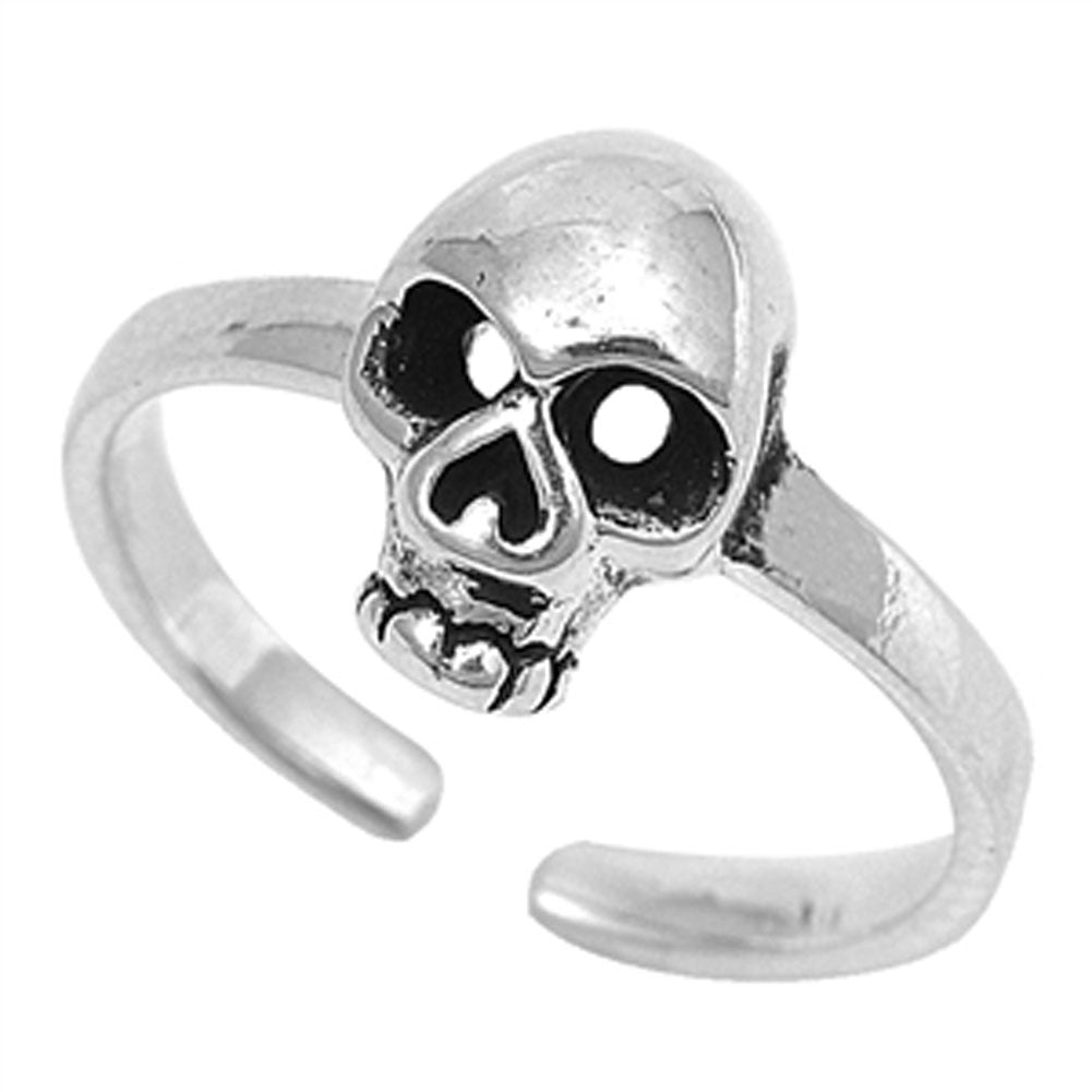 Skull Biker .925 Sterling Silver Toe Ring