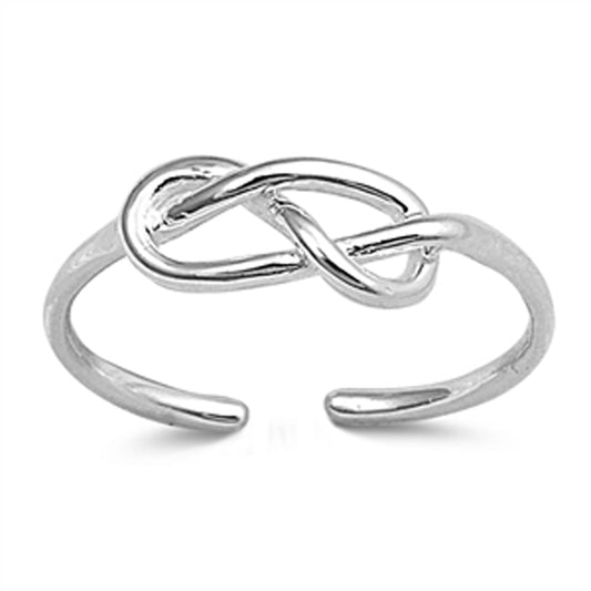 Sterling Silver Promise Infinity Knot Ring Fashion Adjustable Midi Band New .925