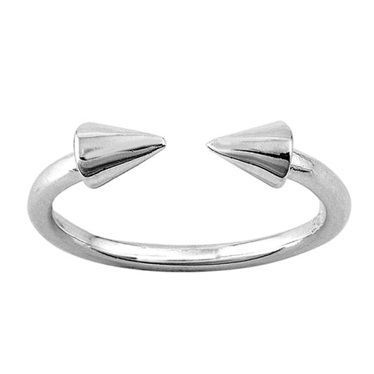 Sterling Silver Double Arrow Fashion Ring Unique Adjustable Midi Band 925 New