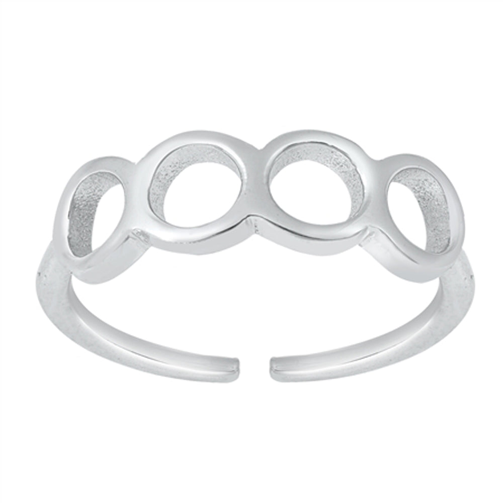 Sterling Silver Cute Honeycomb Toe Ring Geometric Circles Fashion Band New 925