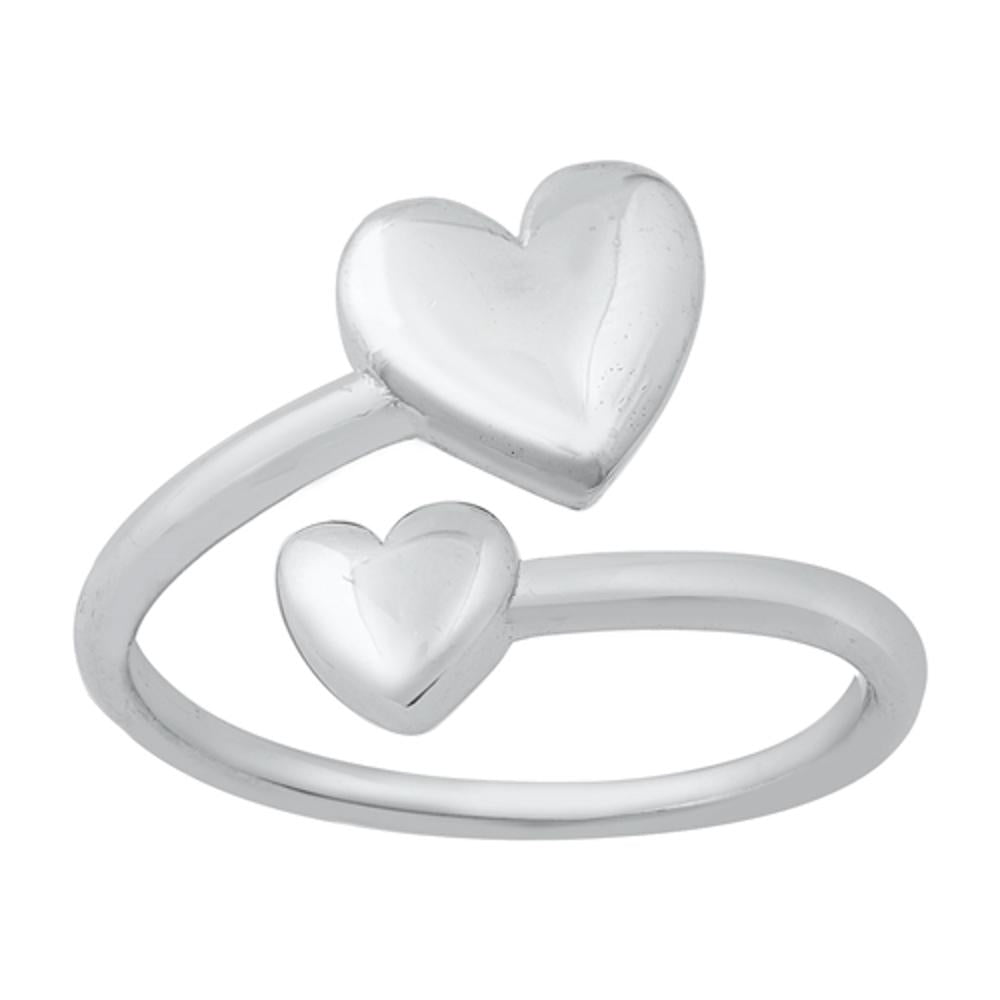 Sterling Silver Promise Heart Toe Ring Adjustable Cute Spoon Midi Band .925 New