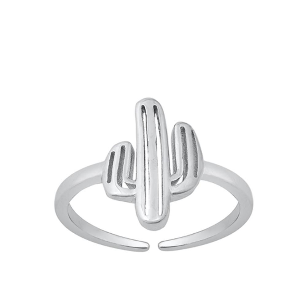 Sterling Silver Wholesale Cactus Toe Ring Adjustable Desert Midi Band .925 New